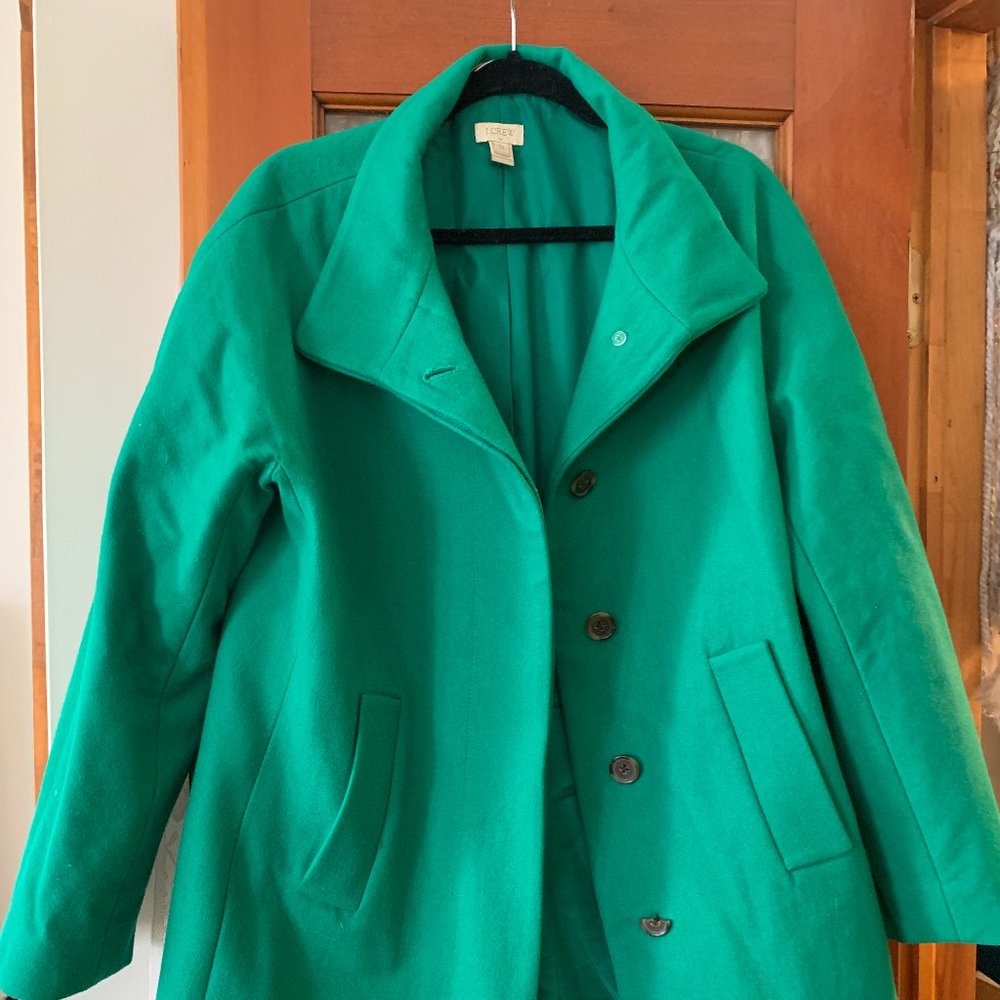 Green J. Crew Pea Coat